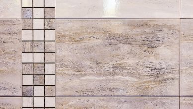 Ceramic tile installed with ANSI A137.1