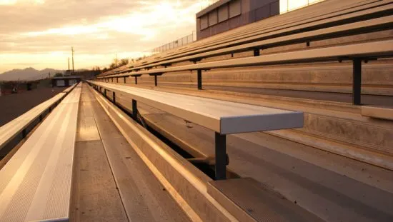 Bleachers basking in the sunset due to ICC 300-2017 compliance