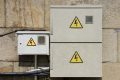 An electrical equipment enclosure marked with caution symbol with NEMA rating via ANSI/NEMA 250-2020.