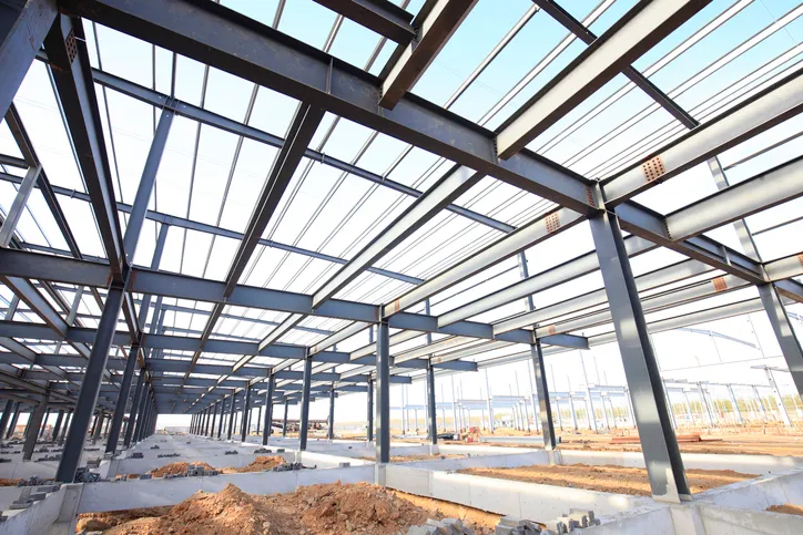 Steel structure of building in construction site will be applied with ISO 12944 paint to protect from corrosion.