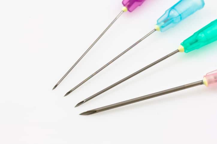 Hypodermic Needles Bright colorful stainless steel needle tubing following ISO 9626:2016.