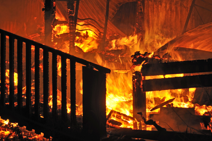 House burning in might bright conflagration and in need of 2018 International Fire Code (IFC) guidance and commentary.
