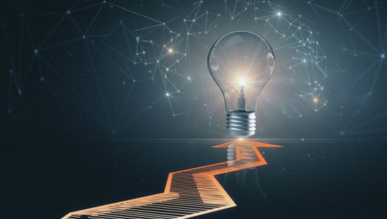 Using AI to drive the idea innovation management standard, ISO 56007, toward progress, via a lightbulb.