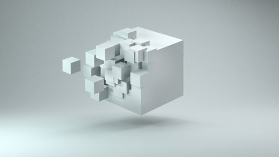 Small white blocks fit into cube like documented information with ISO 10013:2021 fits into quality management system.