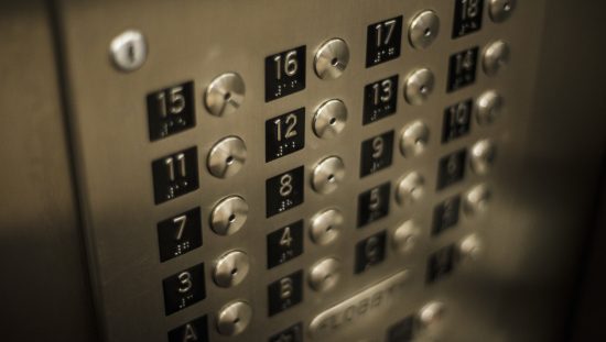 Elevator buttons with corresponding floors that are following ASME A17.1/CSA B44 HB-2019: Handbook Safety Code Elevators